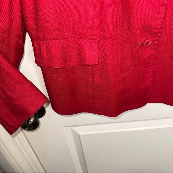 Talbots Red Women's Linen Blend Blazer Size 16 P - Picture 7 of 16